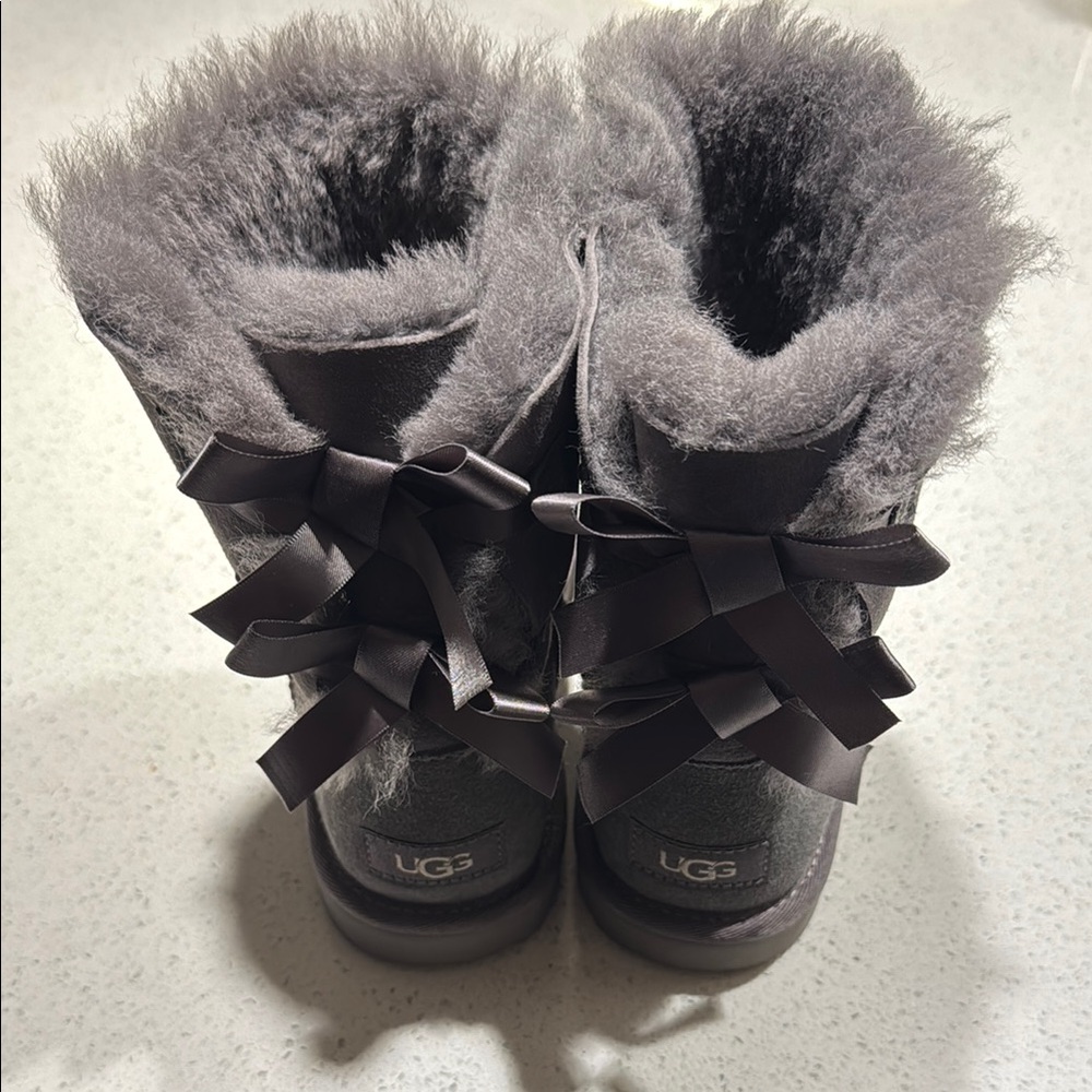 Kids UGG® Bailey Bow II Boot Gray